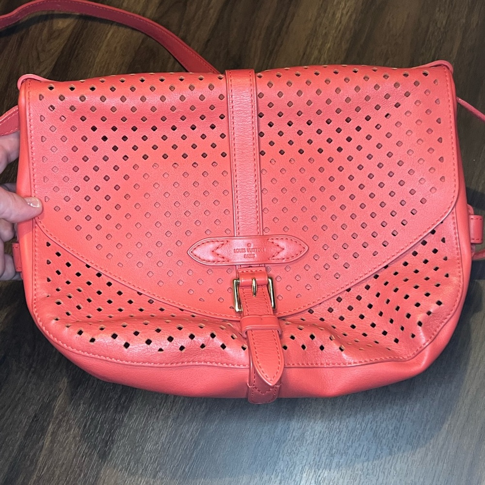 RARE! Louis Vuitton Cruise 2012 Pink Perforated Saumur 30
